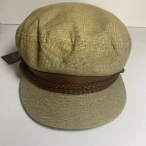 Brixton NWT  Sage Greek Fishermans Mens Olive Green & Brown Fiddler Newsboy Cap